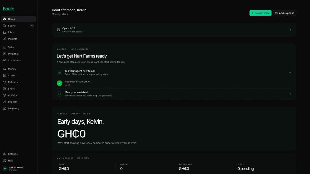 Boafo interface